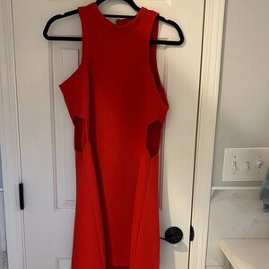 Sleeveless Cut Out Red Dress